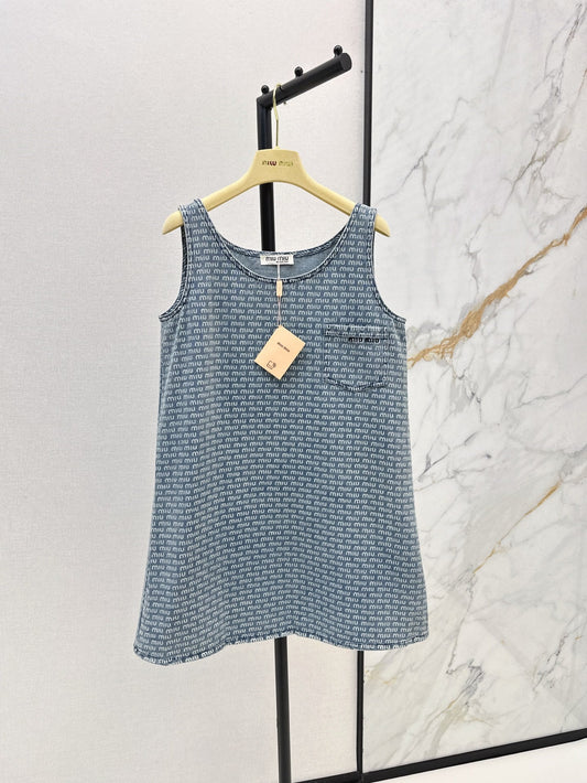 Mi 25ss sleeveless denim dress