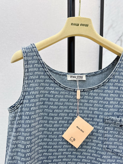 Mi 25ss sleeveless denim dress