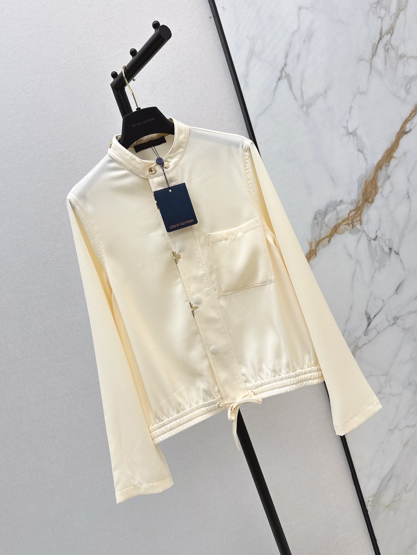 L 25ss drawstring shirt