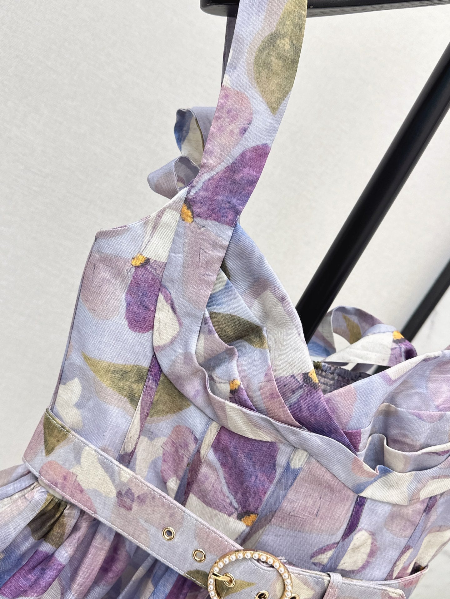 zim 25ss Silk linen floral dress