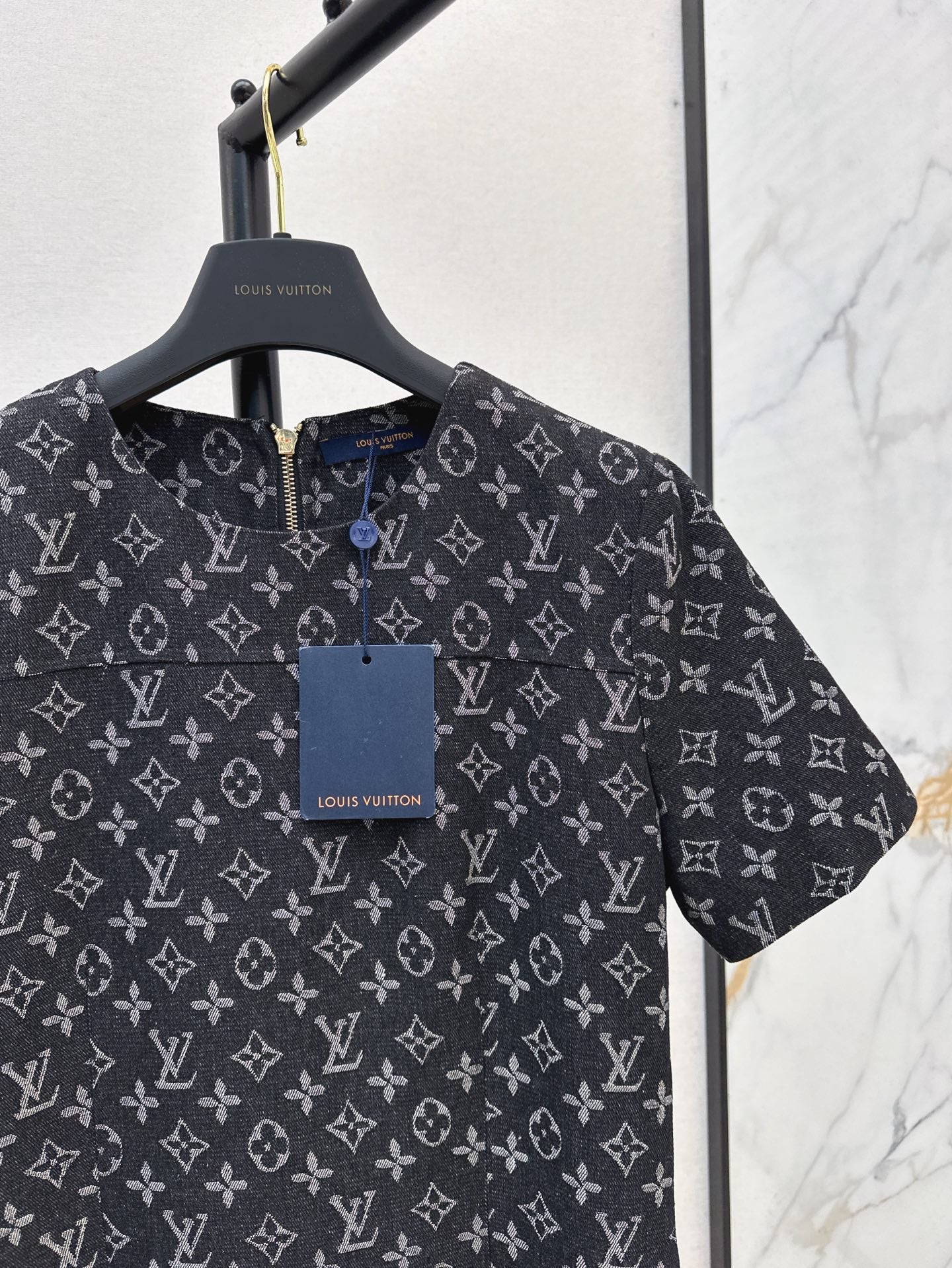 L 25ss monogram denim dress