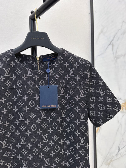 L 25ss monogram denim dress