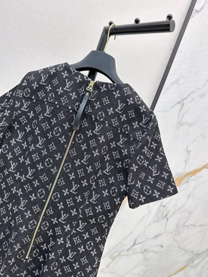 L 25ss monogram denim dress