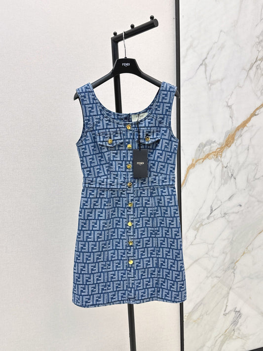 Fe 25ss sleeveless denim dress