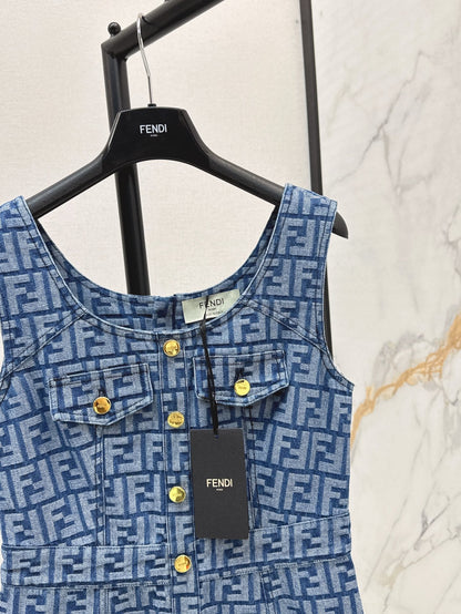Fe 25ss sleeveless denim dress