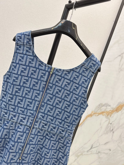 Fe 25ss sleeveless denim dress