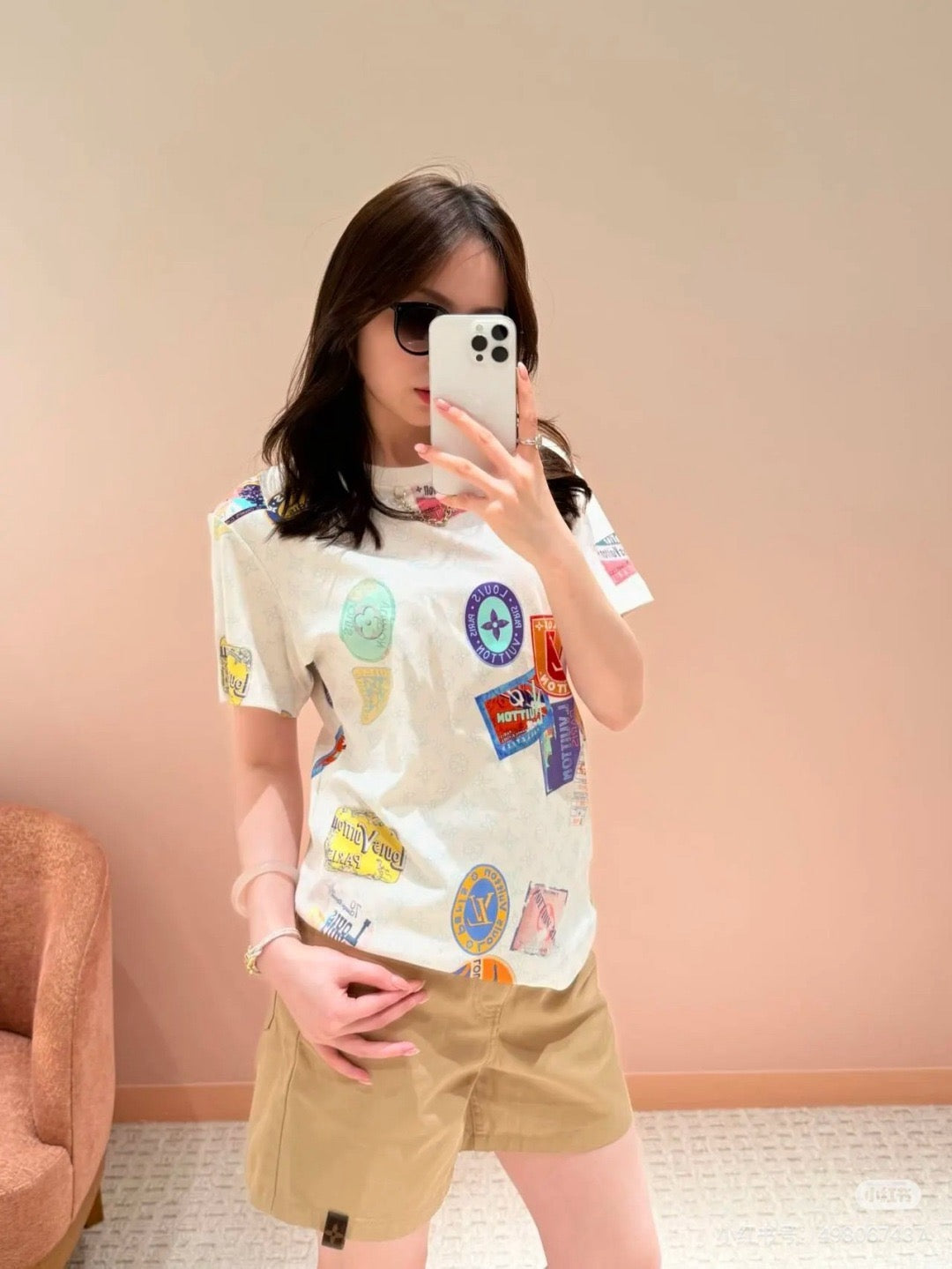 L 25ss print t-shirt