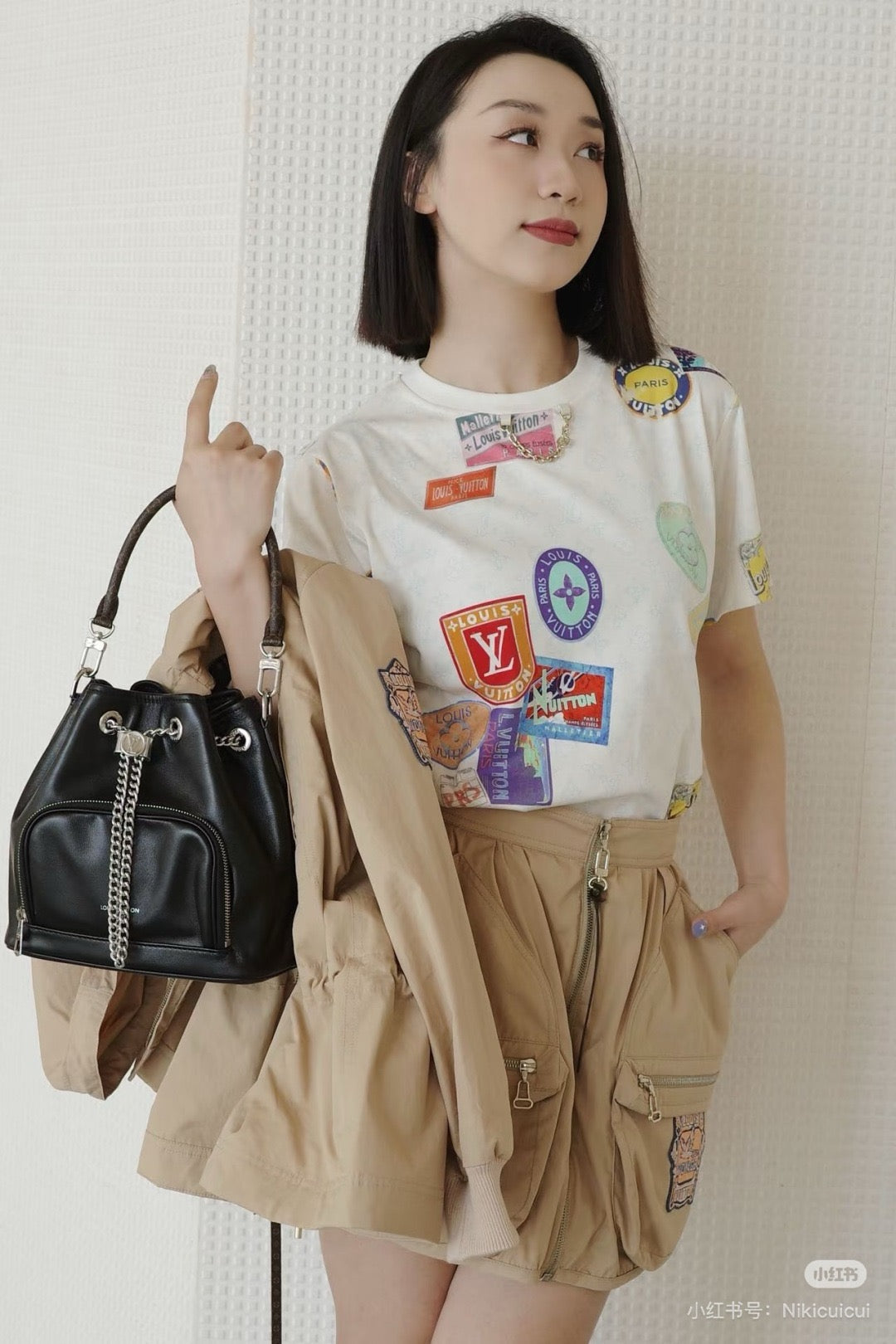 L 25ss print t-shirt