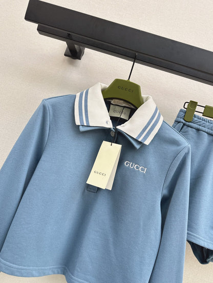 G 25ss crop polo short set