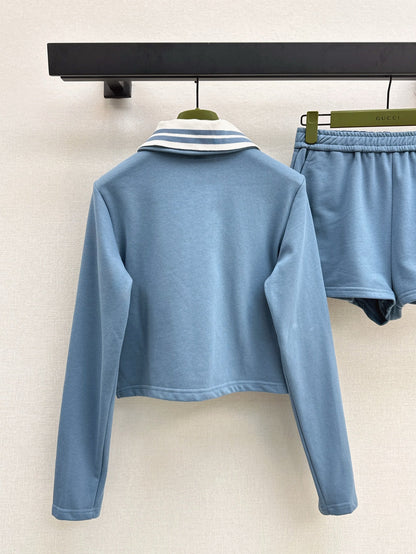 G 25ss crop polo short set