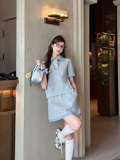 Mi 25ss polo skirt set