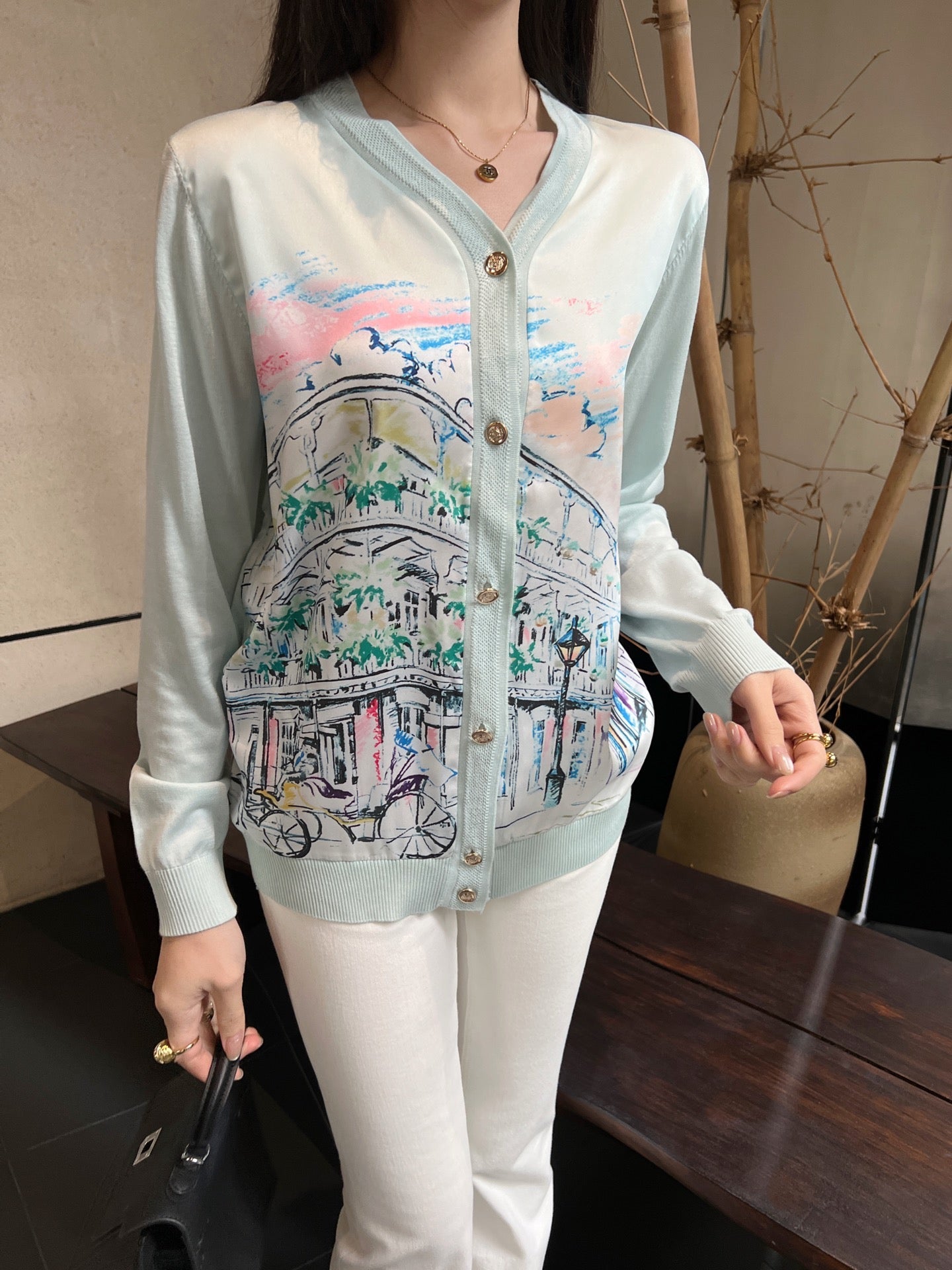 H 25ss tencel cardigan