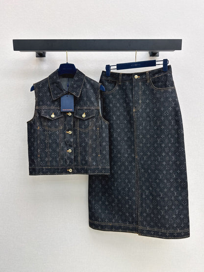 L 25ss monogram denim suit