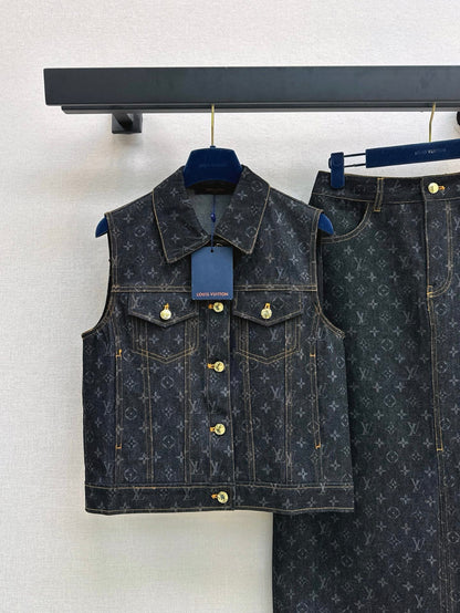 L 25ss monogram denim suit