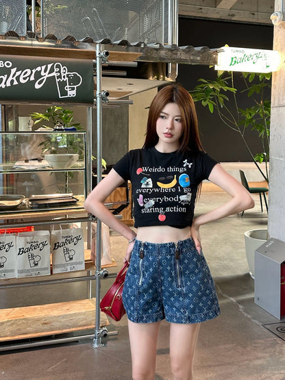 L 25ss denim shorts