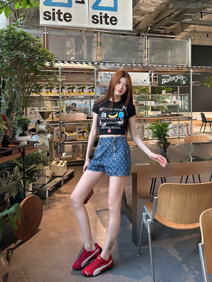 L 25ss denim shorts
