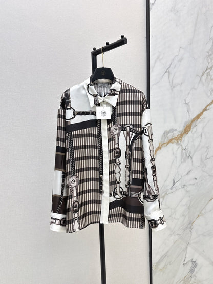 H 25ss silk buttons shirt
