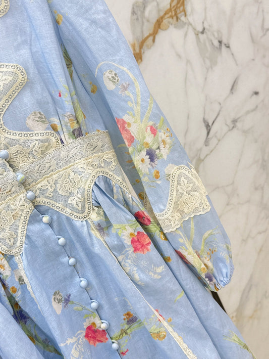 zimm 25ss linen lace dress