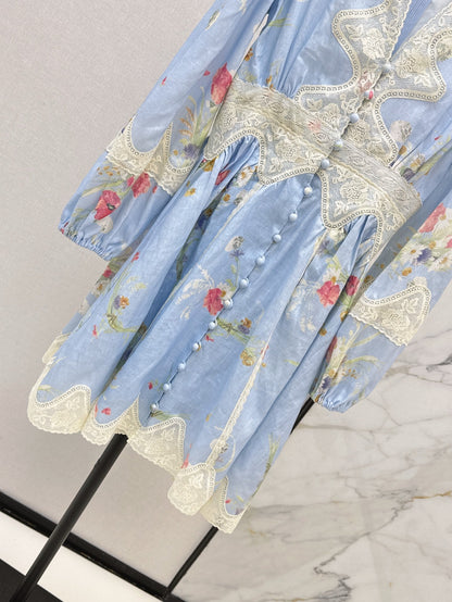 zimm 25ss linen lace dress