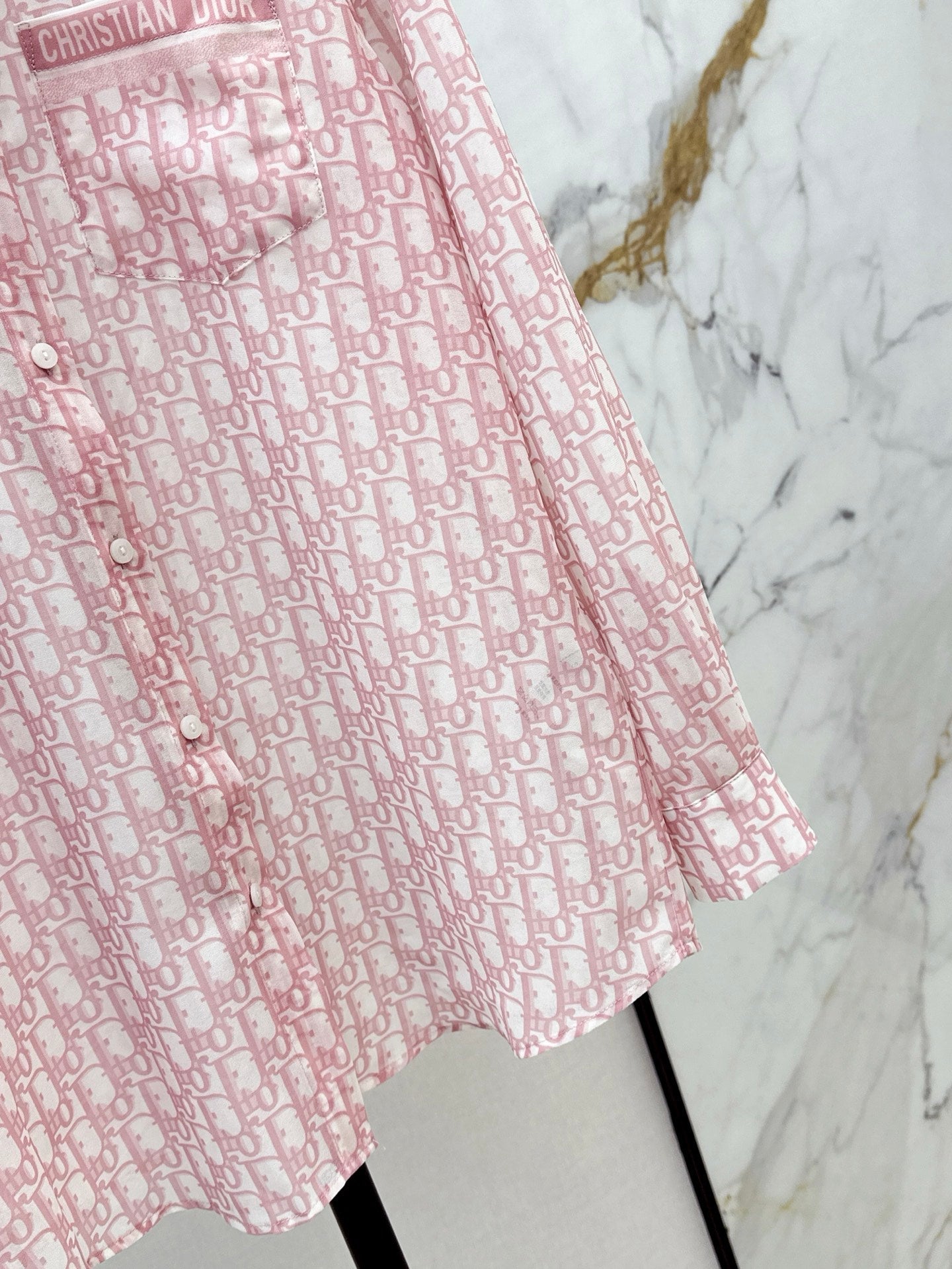 D 25ss print buttons shirt