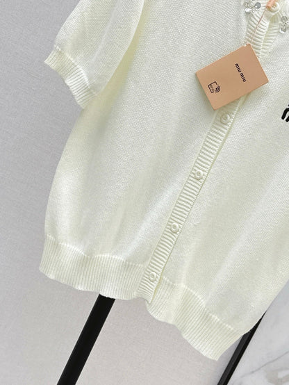 Miu 25ss beaded cardigan