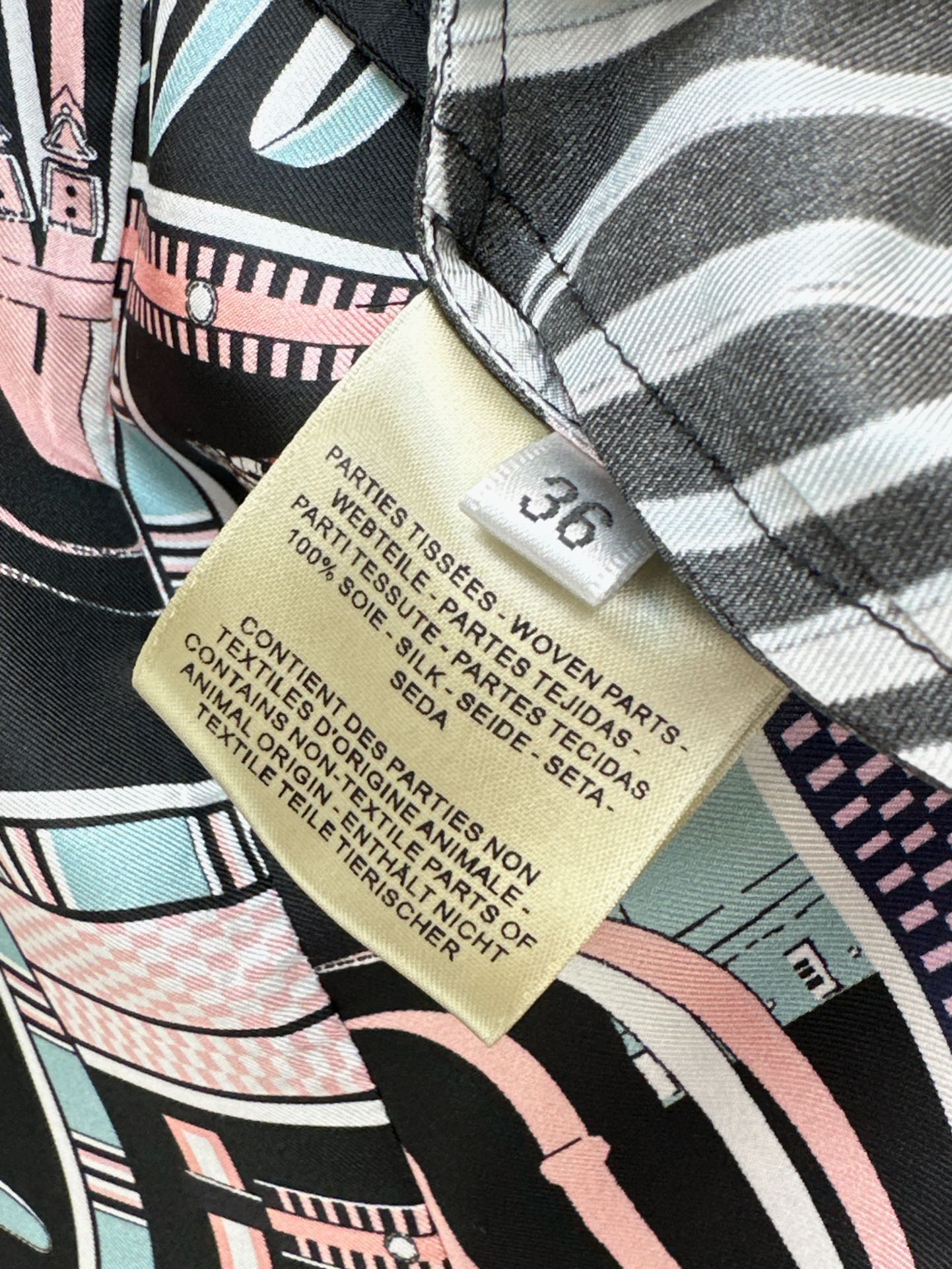 He 25ss print silk pants
