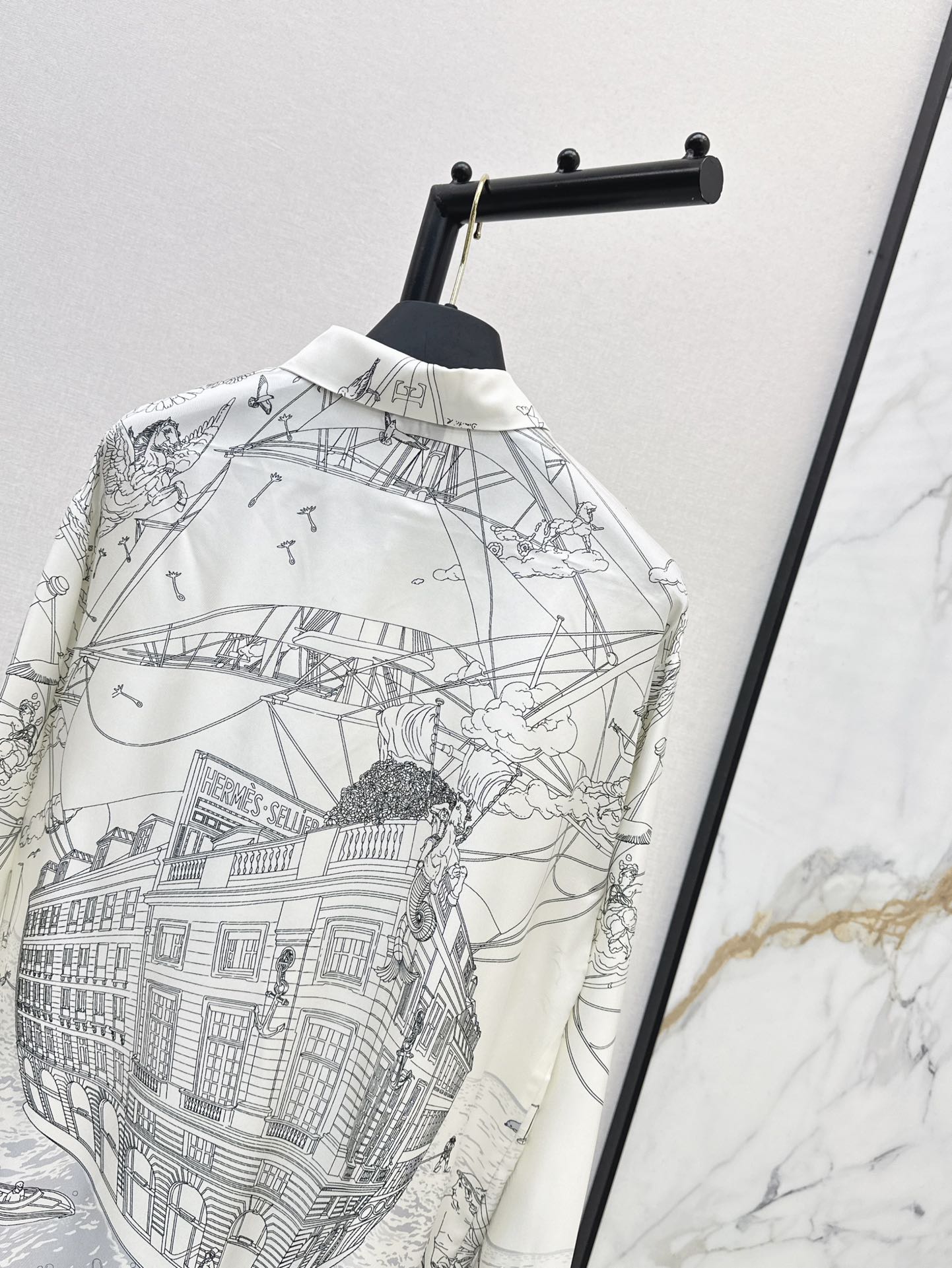 Her 25ss print silk shirt