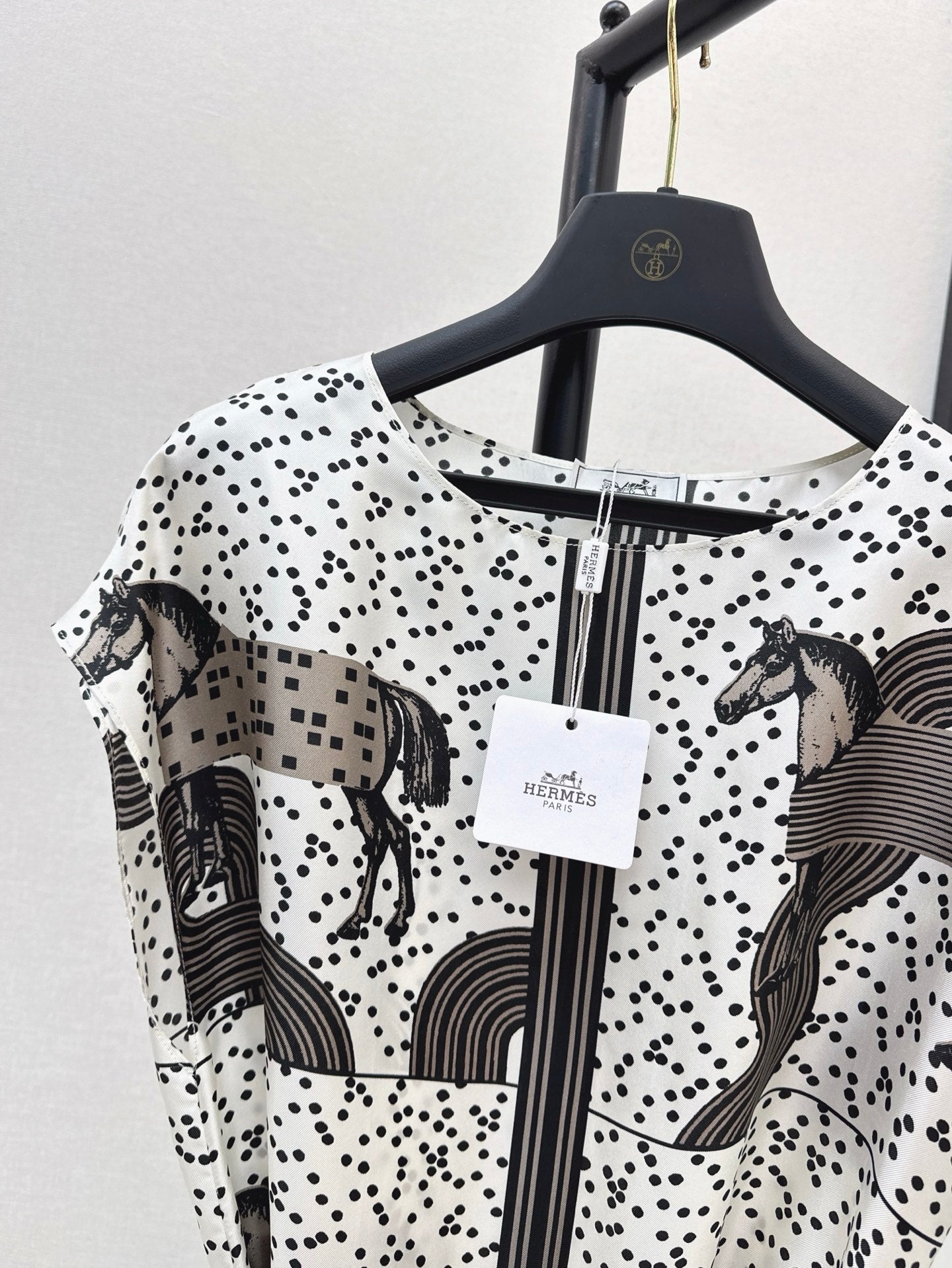 He 25ss print silk dress