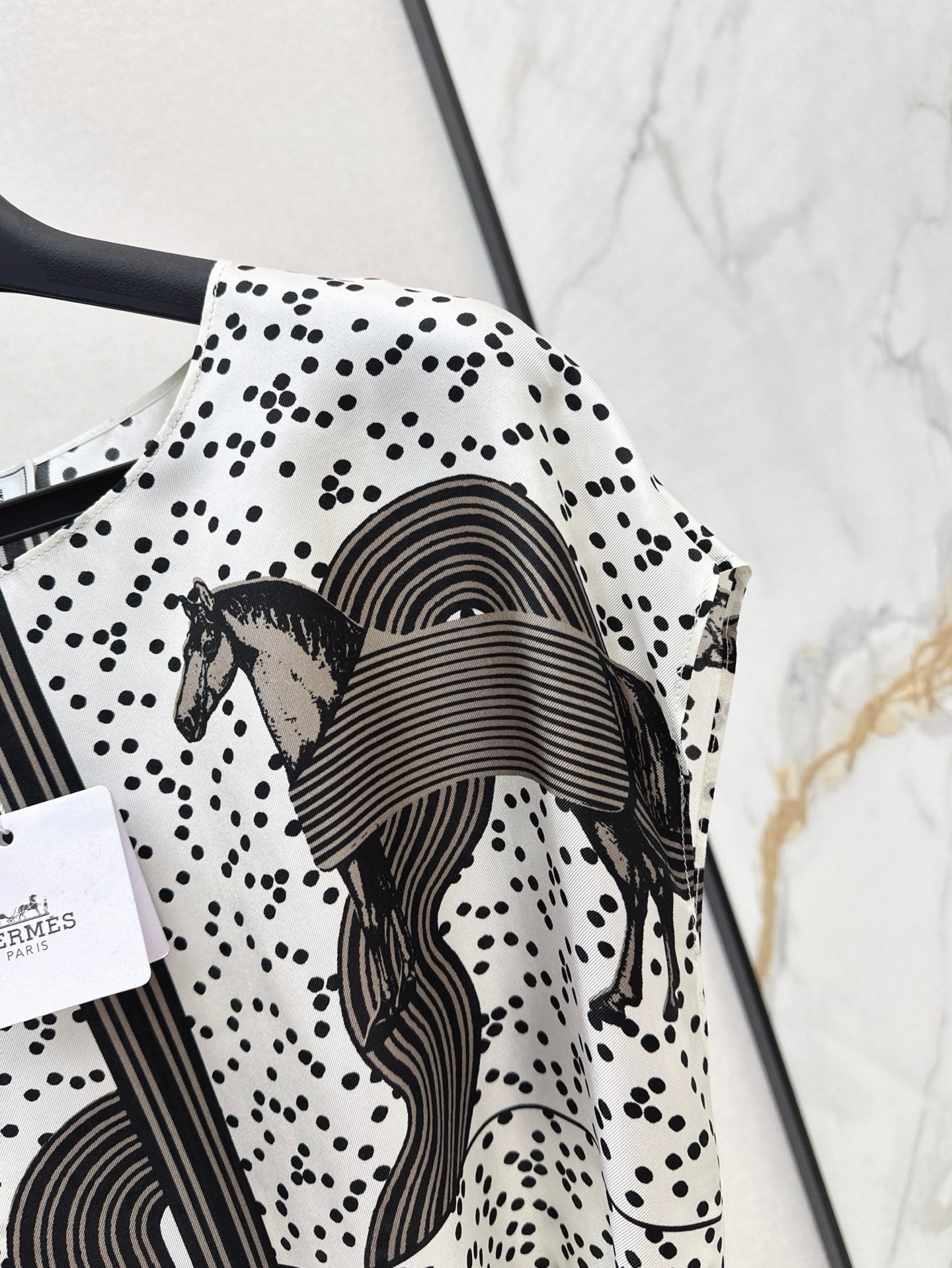 He 25ss print silk dress