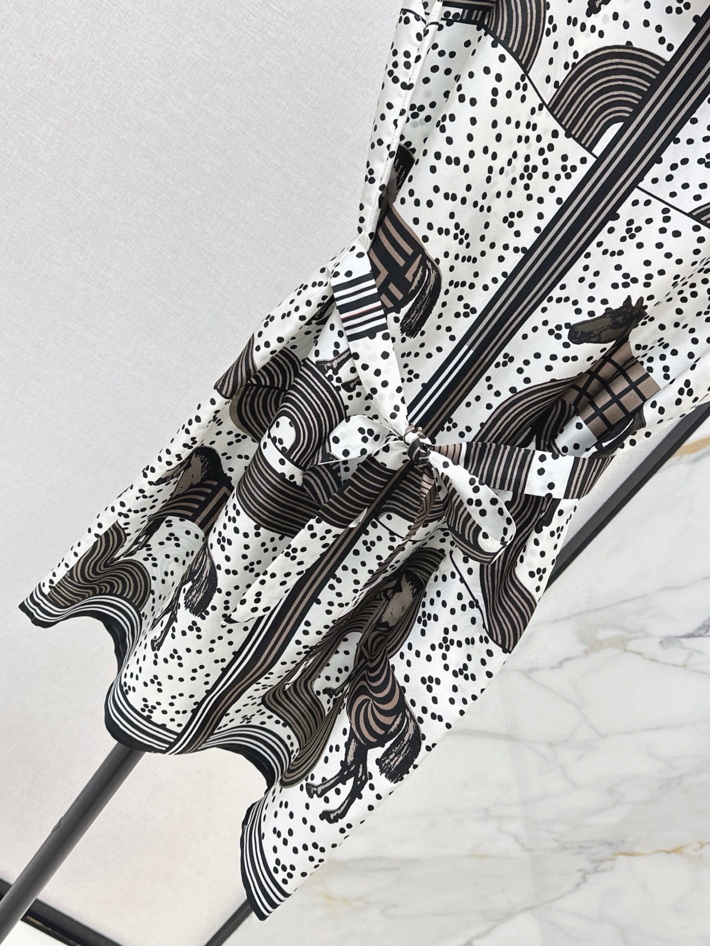 He 25ss print silk dress