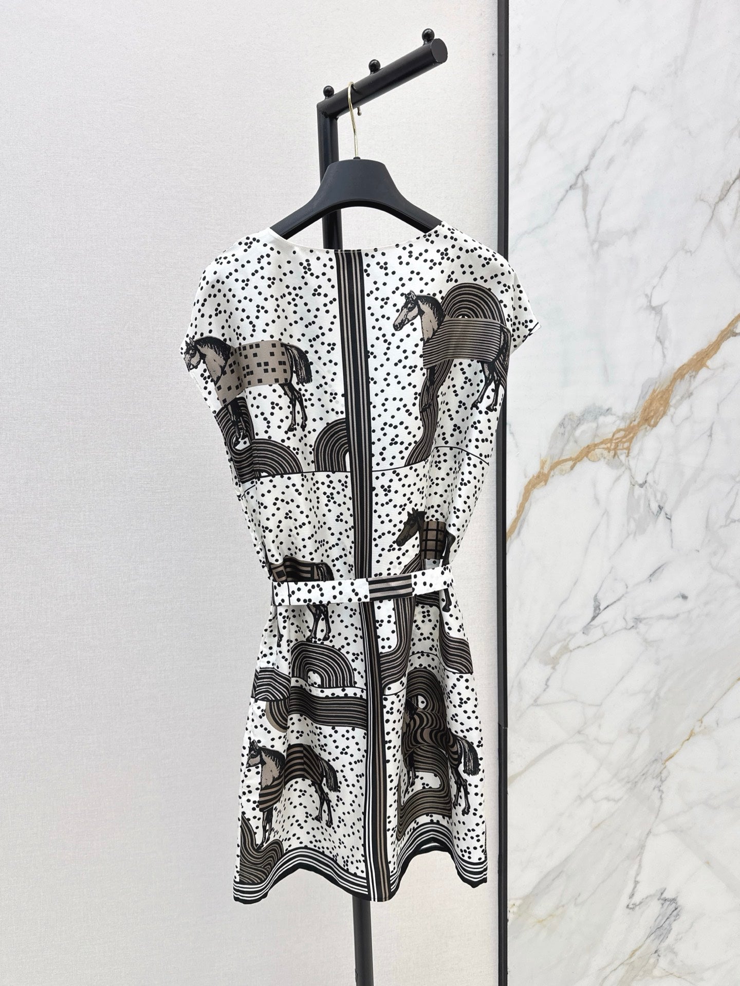 He 25ss print silk dress