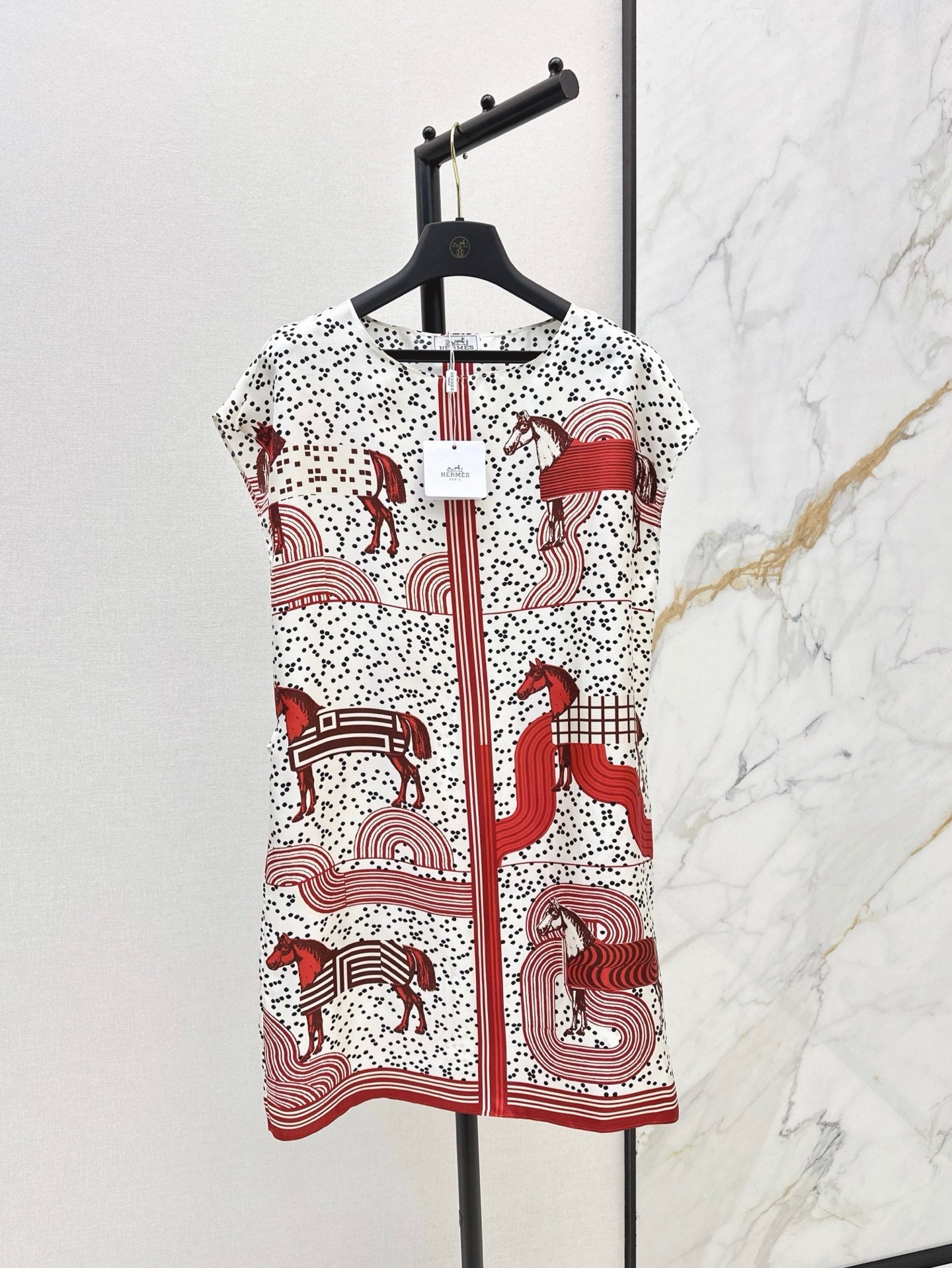 He 25ss print silk dress
