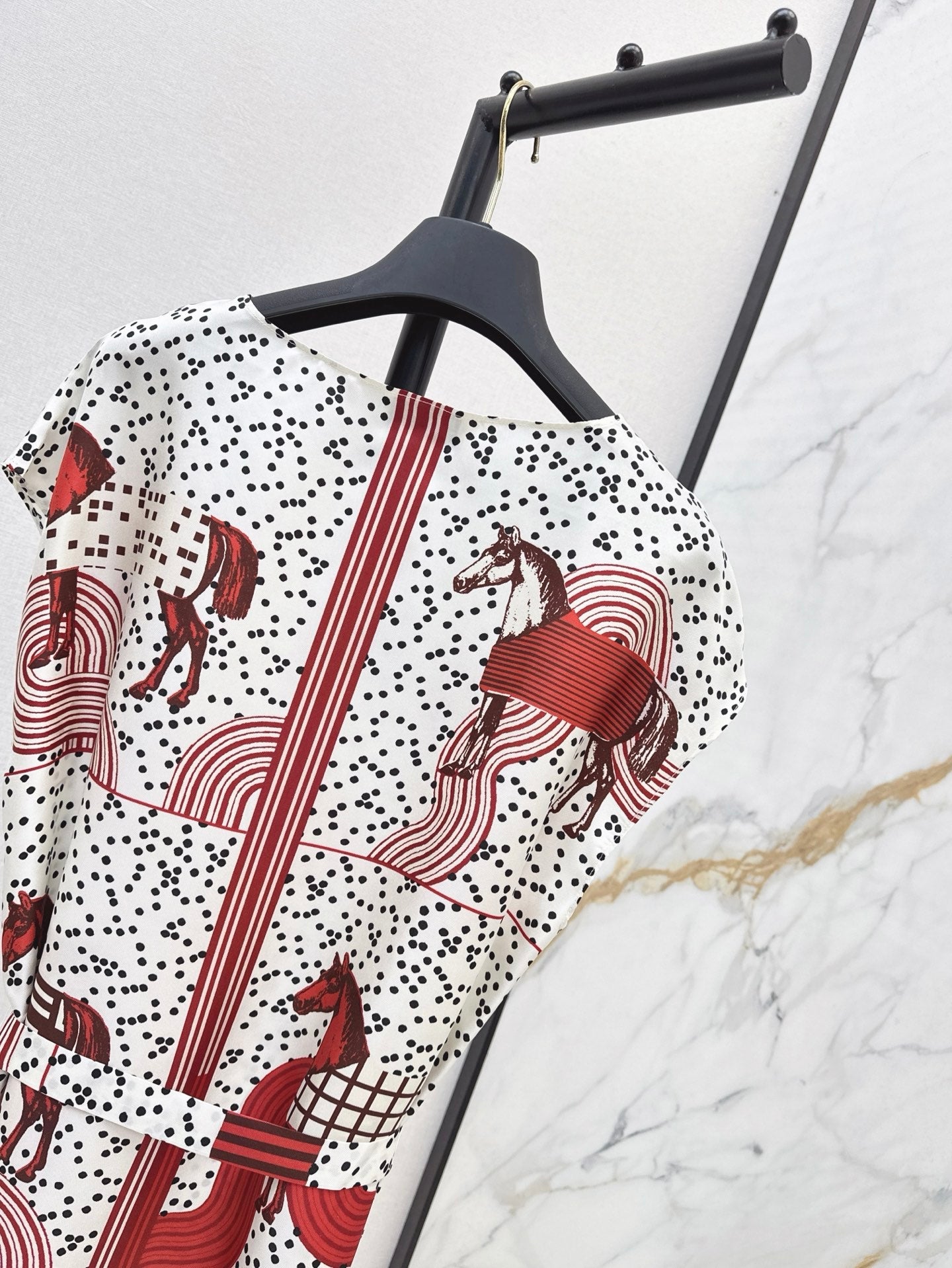 He 25ss print silk dress