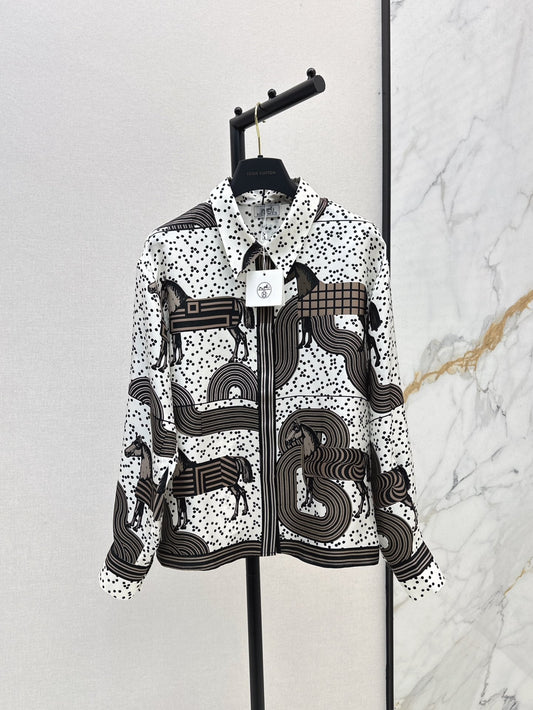 He 25ss print silk shirt