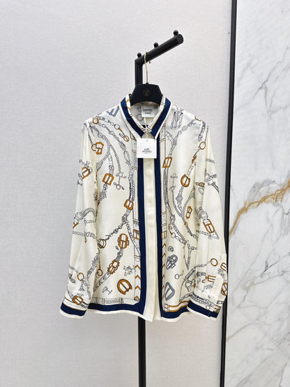 He 25ss print silk shirt