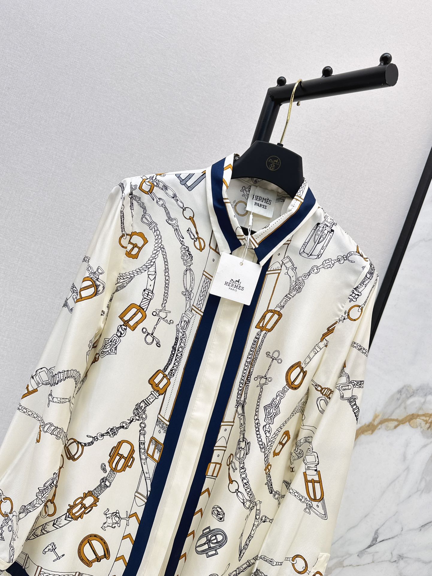 He 25ss print silk shirt