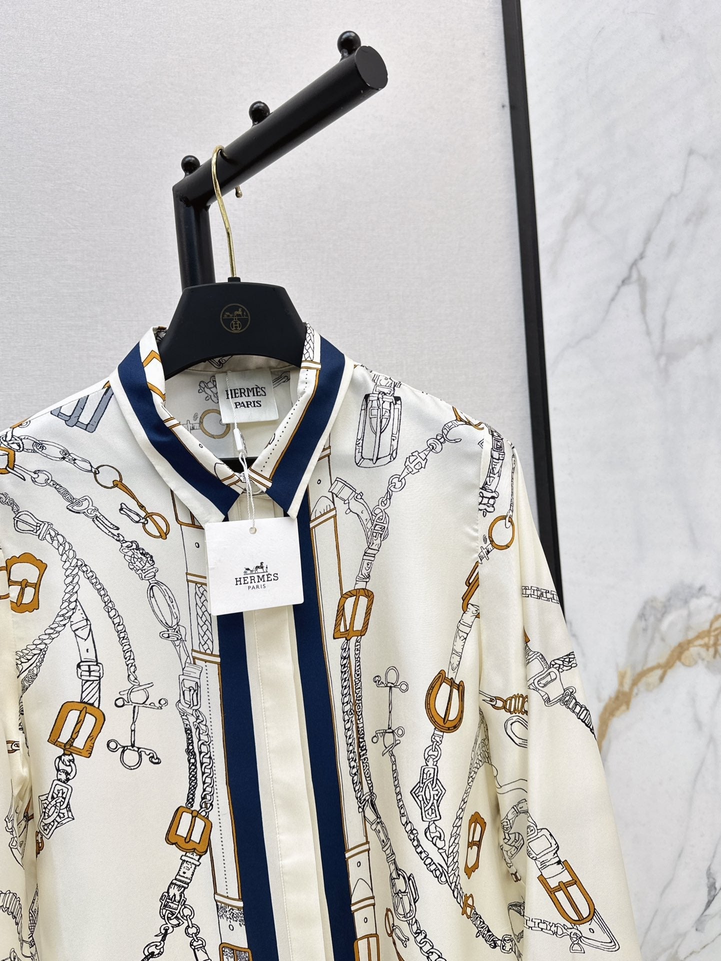 He 25ss print silk shirt
