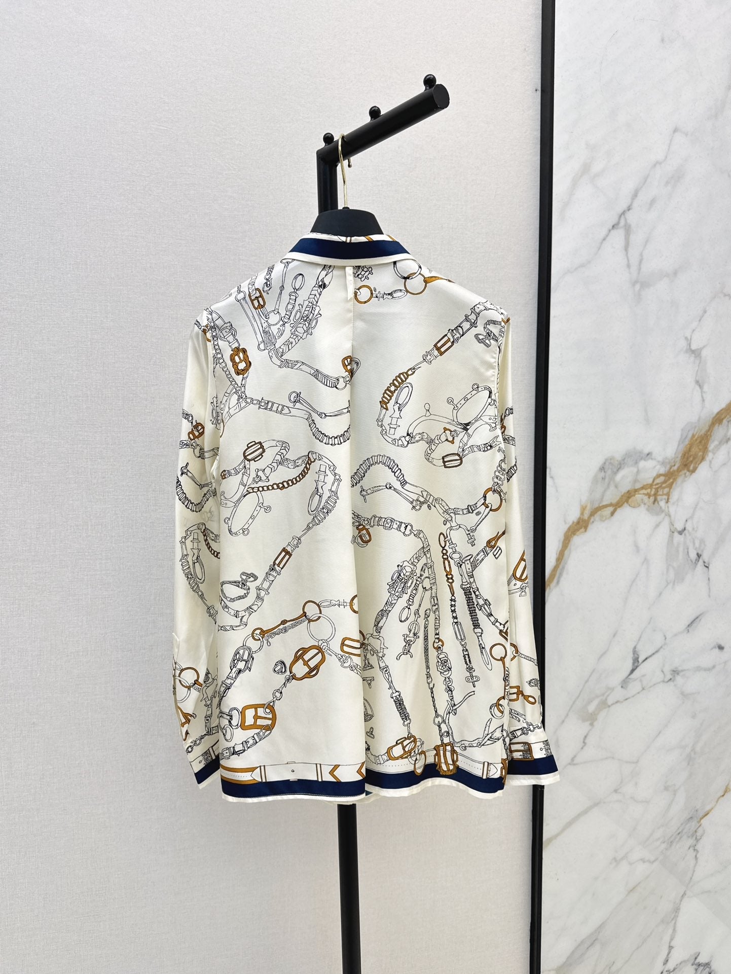 He 25ss print silk shirt