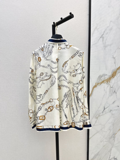 He 25ss print silk shirt