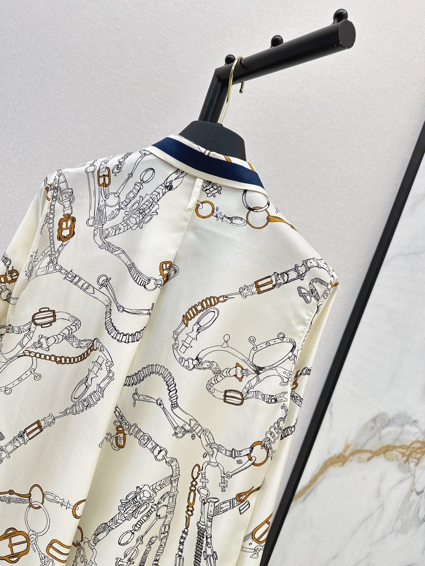He 25ss print silk shirt