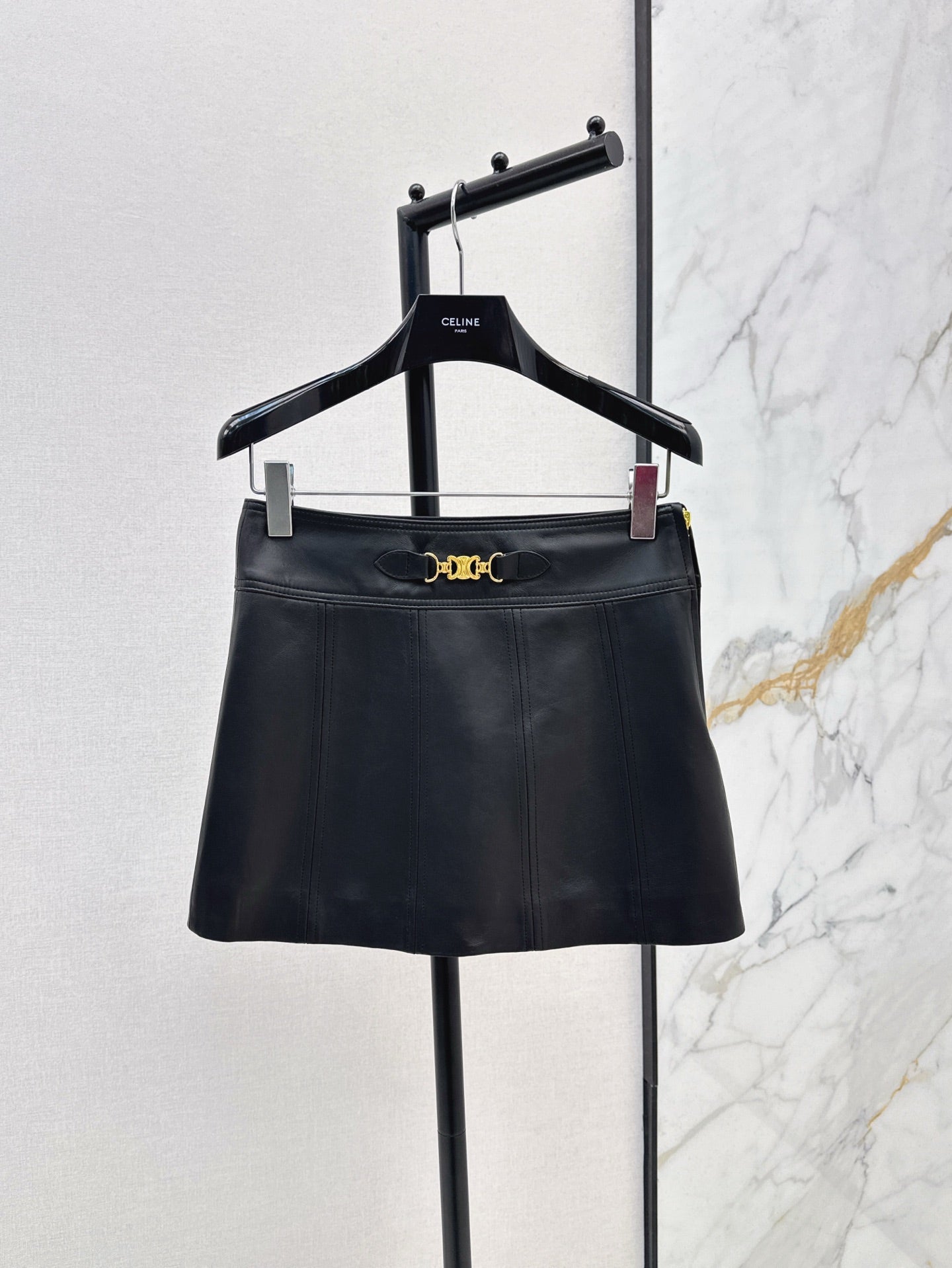Ce 25ss leather skirt