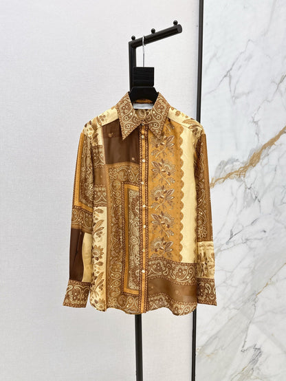 zim 25ss print silk shirt