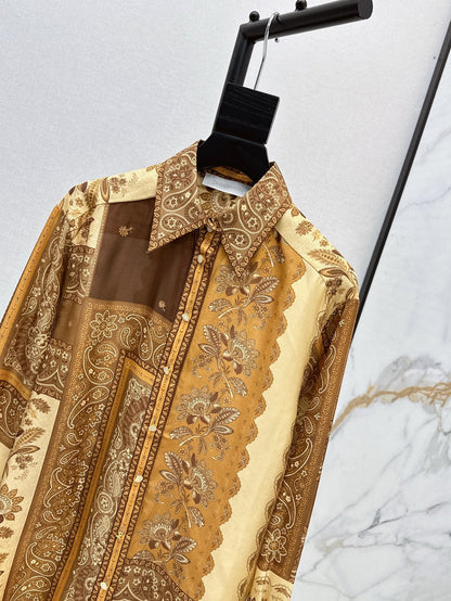 zim 25ss print silk shirt