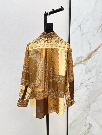 zim 25ss print silk shirt
