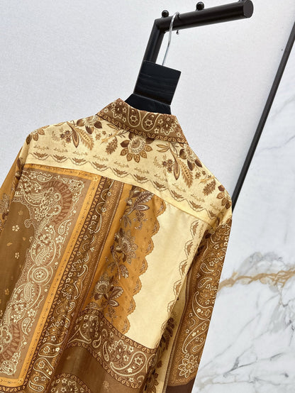 zim 25ss print silk shirt