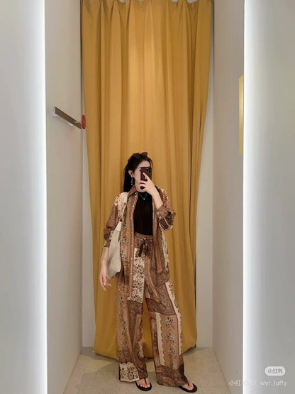 zim 25ss print silk shirt