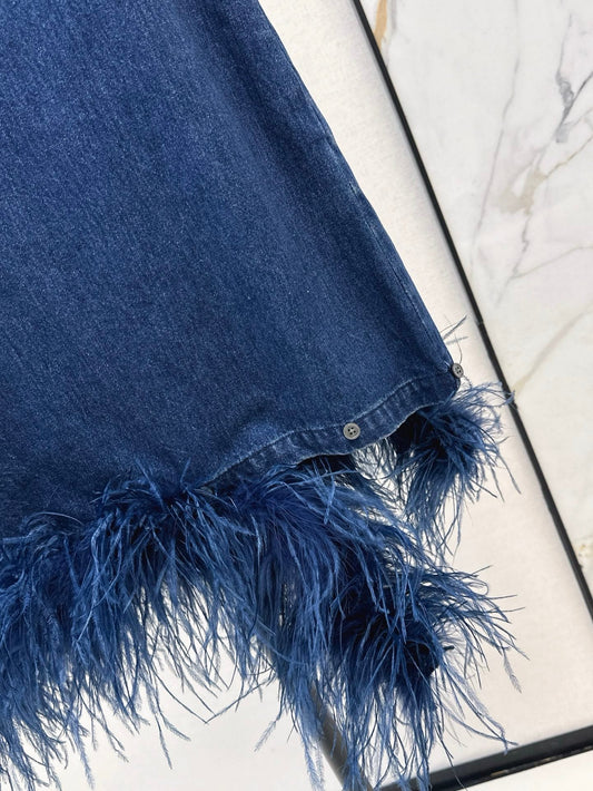 Val 25ss Removable ostrich feathers dress