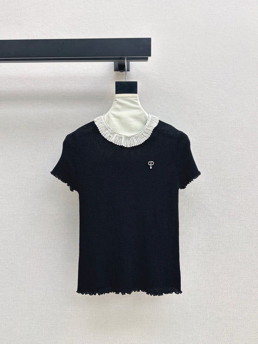 CE 25SS ruffle knit shirt