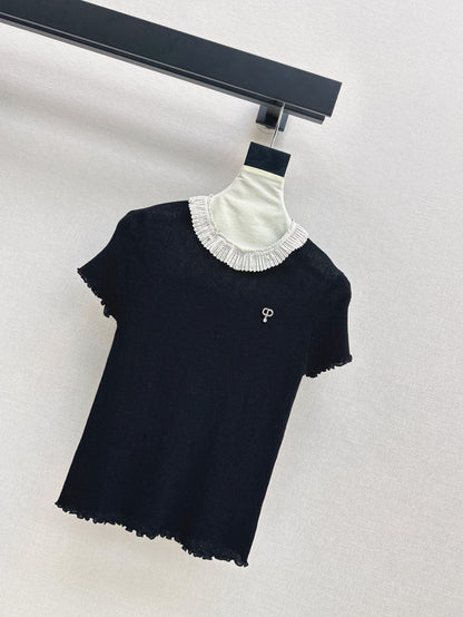 CE 25SS ruffle knit shirt