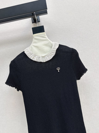 CE 25SS ruffle knit shirt
